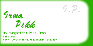 irma pikk business card